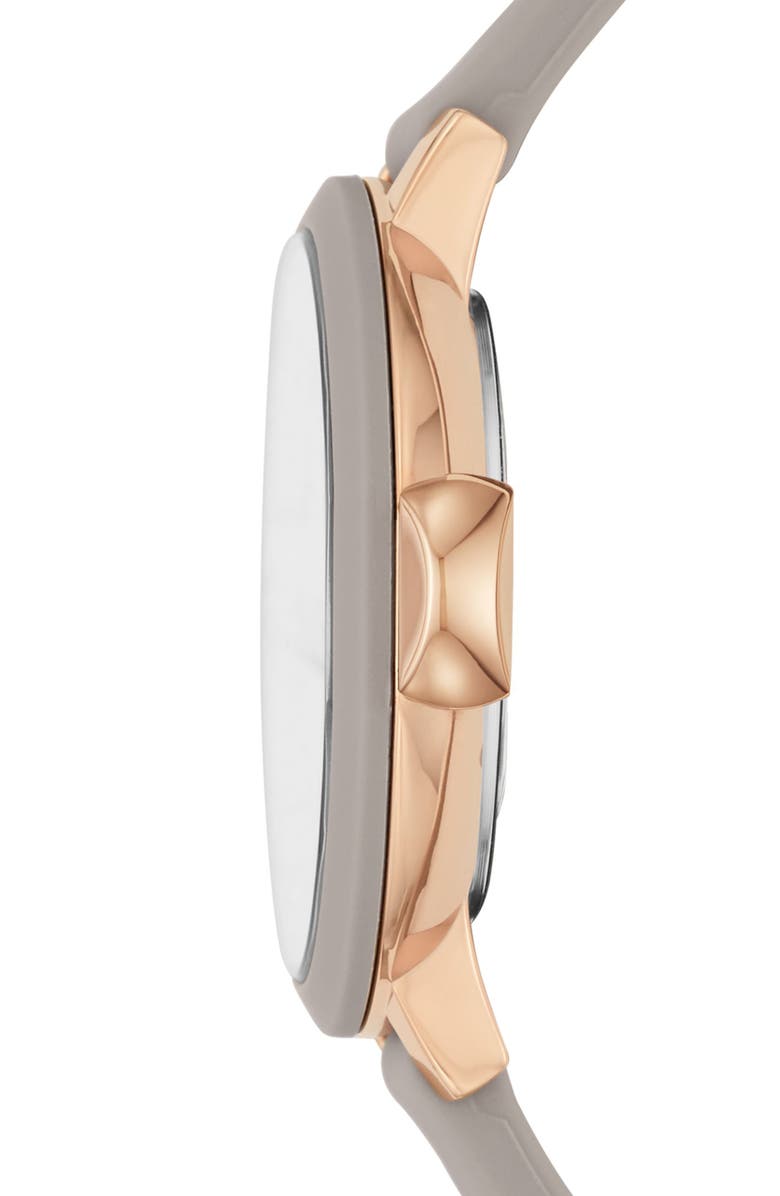 Kate Spade New York park row silicone strap watch, 34mm, Alternate, color, Grey/ Rose Gold