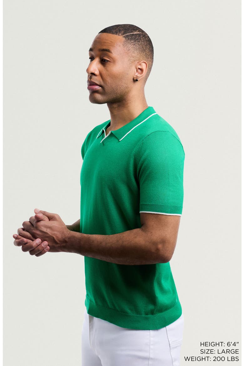 V-Neck Polo Sweater, Alternate, color, SAGE