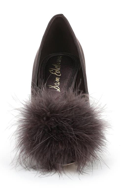 Sam Edelman Hazel Feather Embellished Pump In Brown