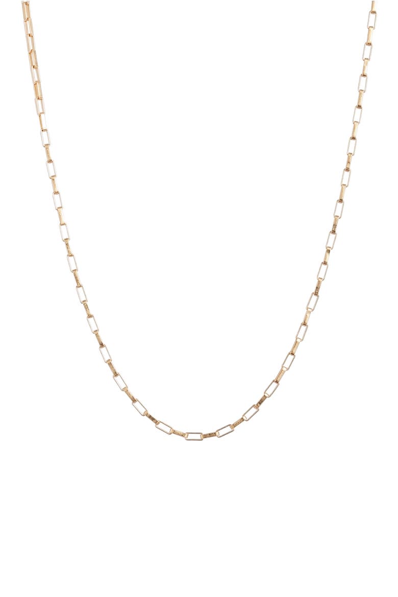 Moderna Long Box Link Chain Necklace, Main, color, YELLOW GOLD