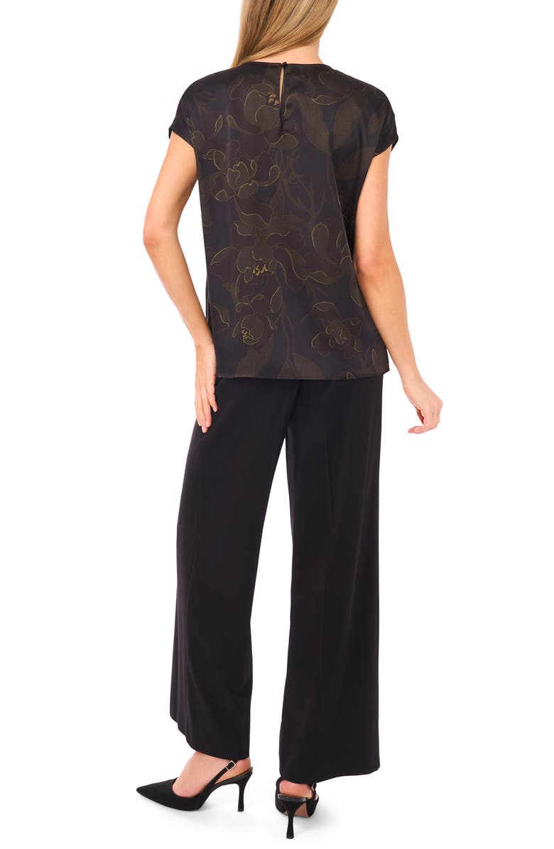 Halogen<sup>®</sup> Cap Sleeve Top, Alternate, color, Rich Black