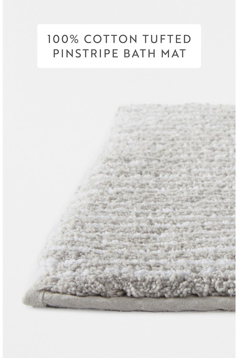 Pinstripe Cotton Bath Mat, Alternate, color, PINSTRIPE LIGHT GRAY