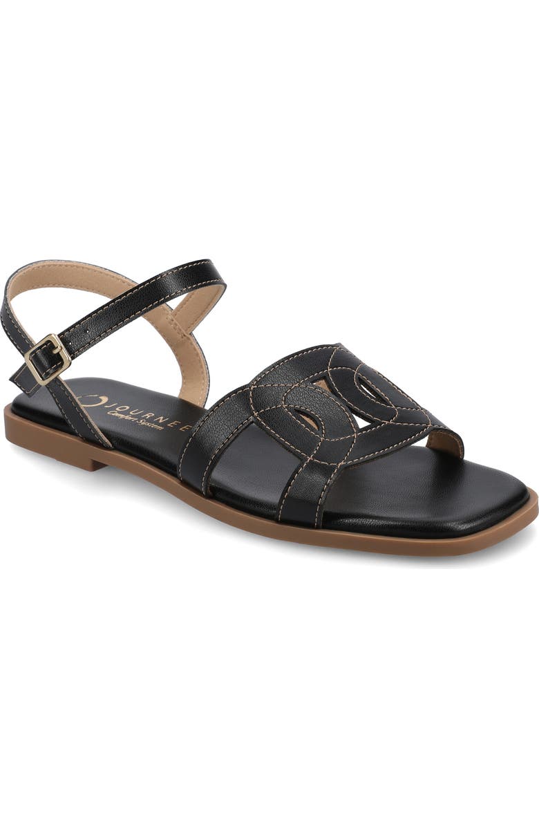 Journee Collection Bridey Sandal, Main, color, Black