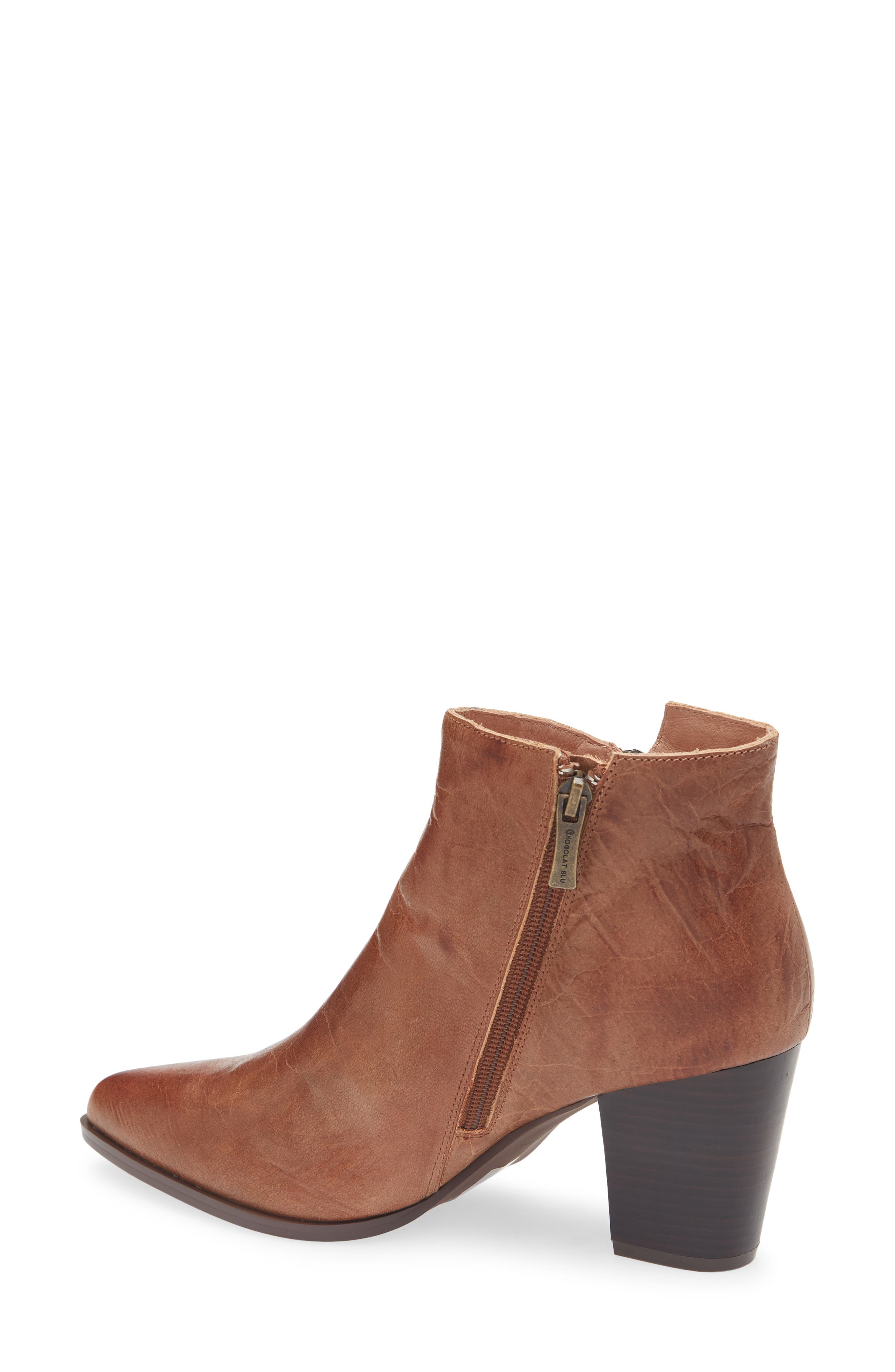 Chocolat Blu Eri Pointed Toe Bootie, Alternate, color, Brown Leather