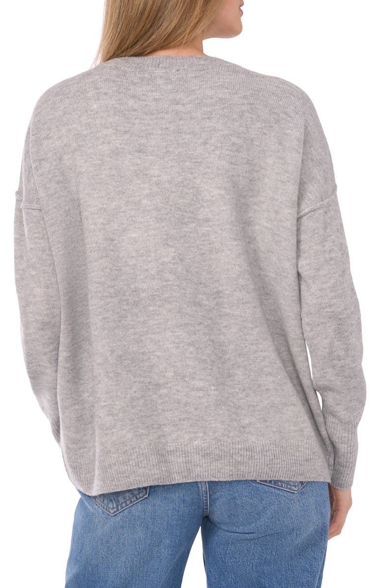 CeCe Holiday Graphic Sweater, Alternate, color, Light Heather Grey