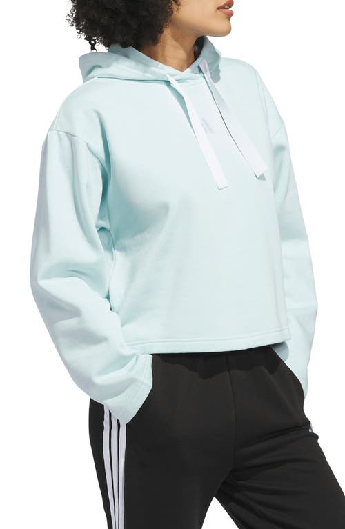 Adidas Originals Adidas Crop Fleece Hoodie In Blue