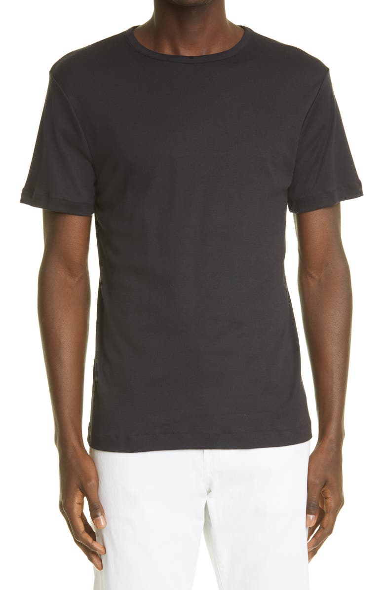 Sunspel Sea Island Cotton T-Shirt, Main, color, Black