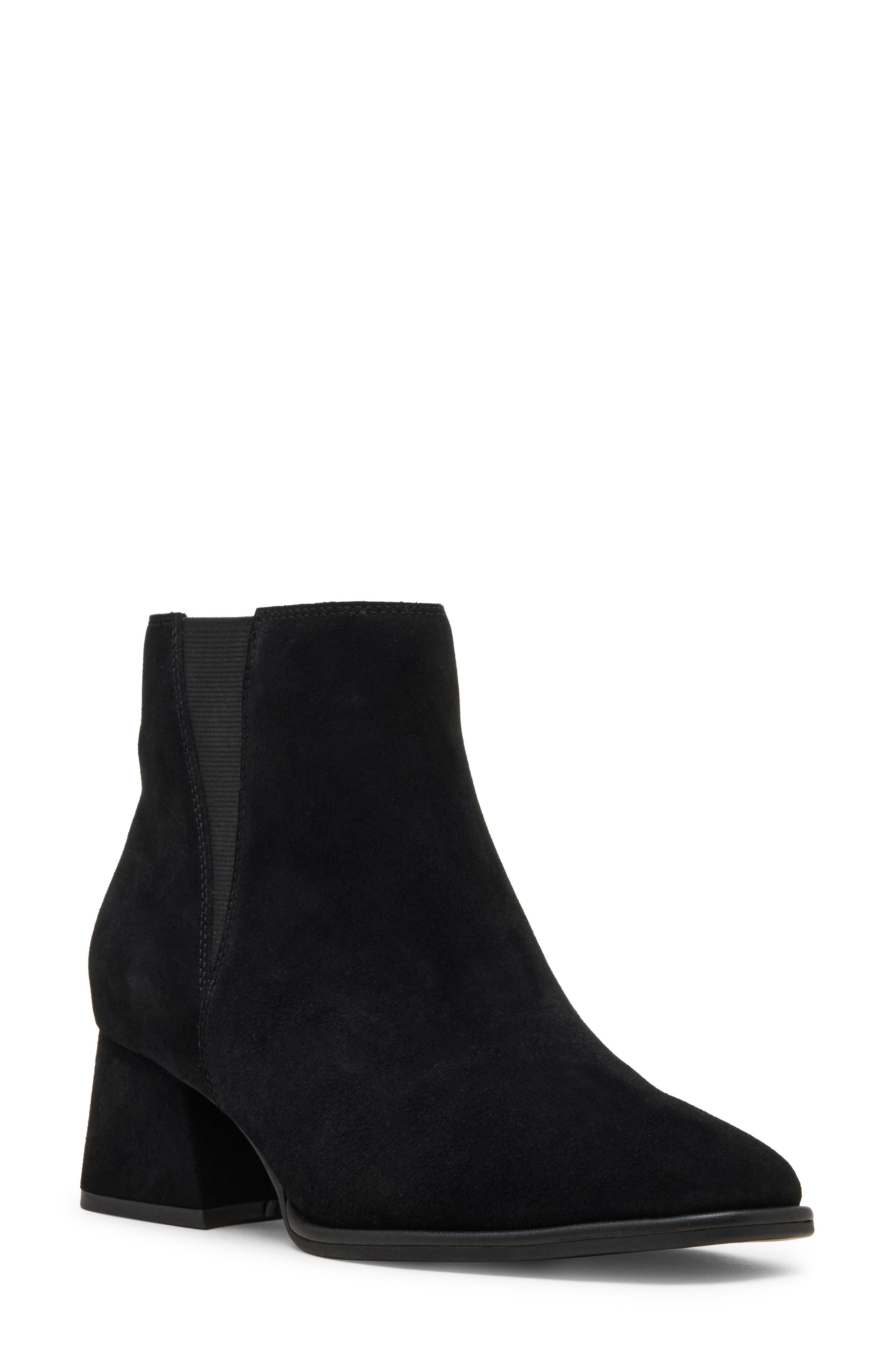 Blondo Mckinzie Waterproof Block Heel Chelsea Boot, Main, color, Black Suede