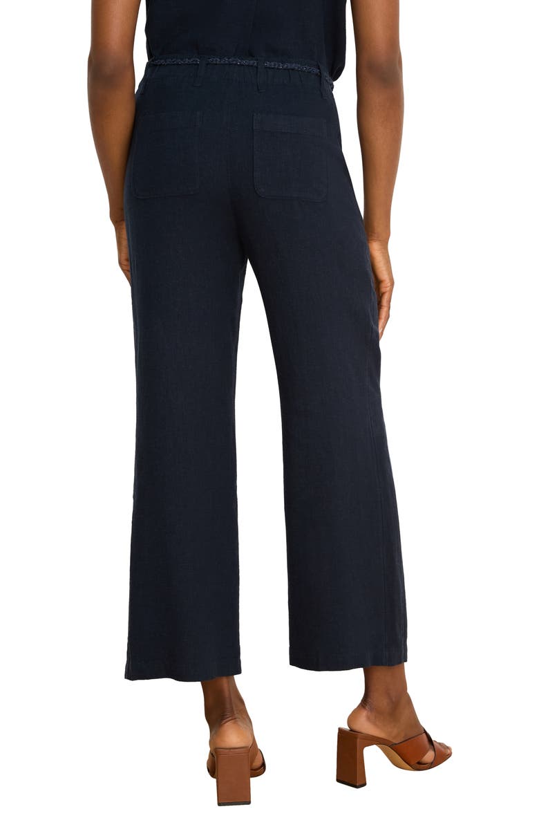 NIC+ZOE Eliot Linen Blend Ankle Wide Leg Pants, Alternate, color, Dark Indigo