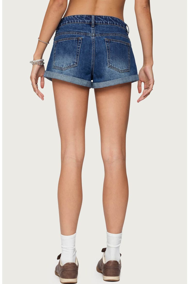 Rylin Cuffed Low Rise Denim Shorts, Alternate, color, BLUE-WASHED