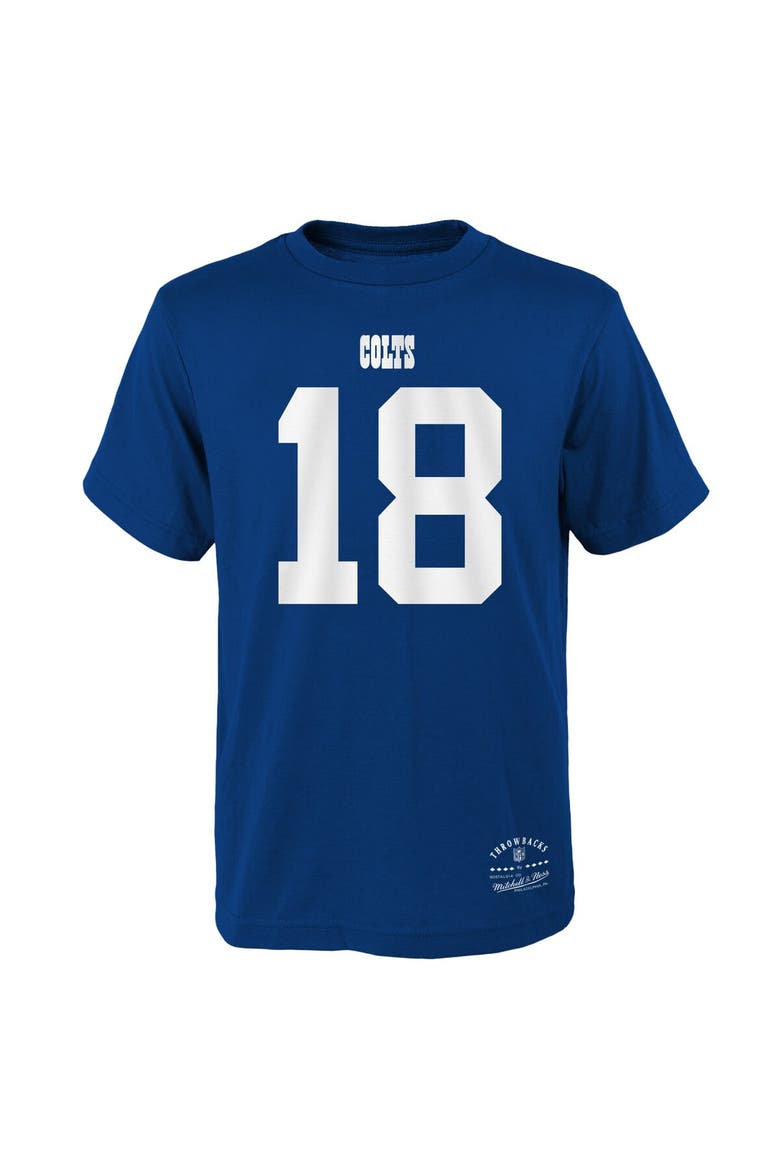 Youth Mitchell & Ness Peyton Manning Royal Indianapolis Colts Retired Player Retro Name & Number T-Shirt, Alternate, color, Royal