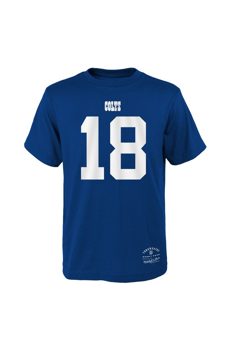 Mitchell & Ness Youth Mitchell & Ness Peyton Manning Royal Indianapolis Colts Retired Player Retro Name & Number T-Shirt, Alternate, color, 
