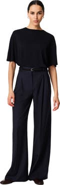 Another Tomorrow Twill Pleated Trouser