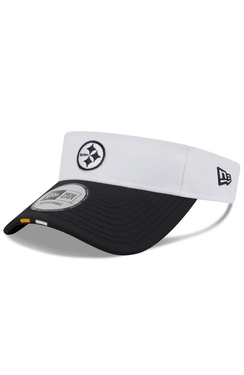 New Era Men's New Era  White/Black Pittsburgh Steelers 2025 NFL Training Camp Adjustable Visor, Main, color, White