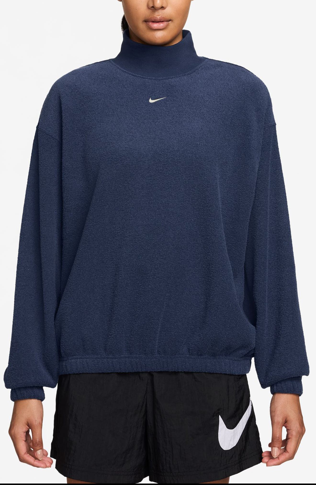 Nike Phoenix Plush Cozy Oversized Mock Neck Sweatshirt