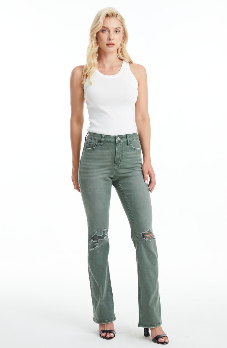 Bayeas Emily High Waist Distressed Flare Jeans, Alternate, color, 