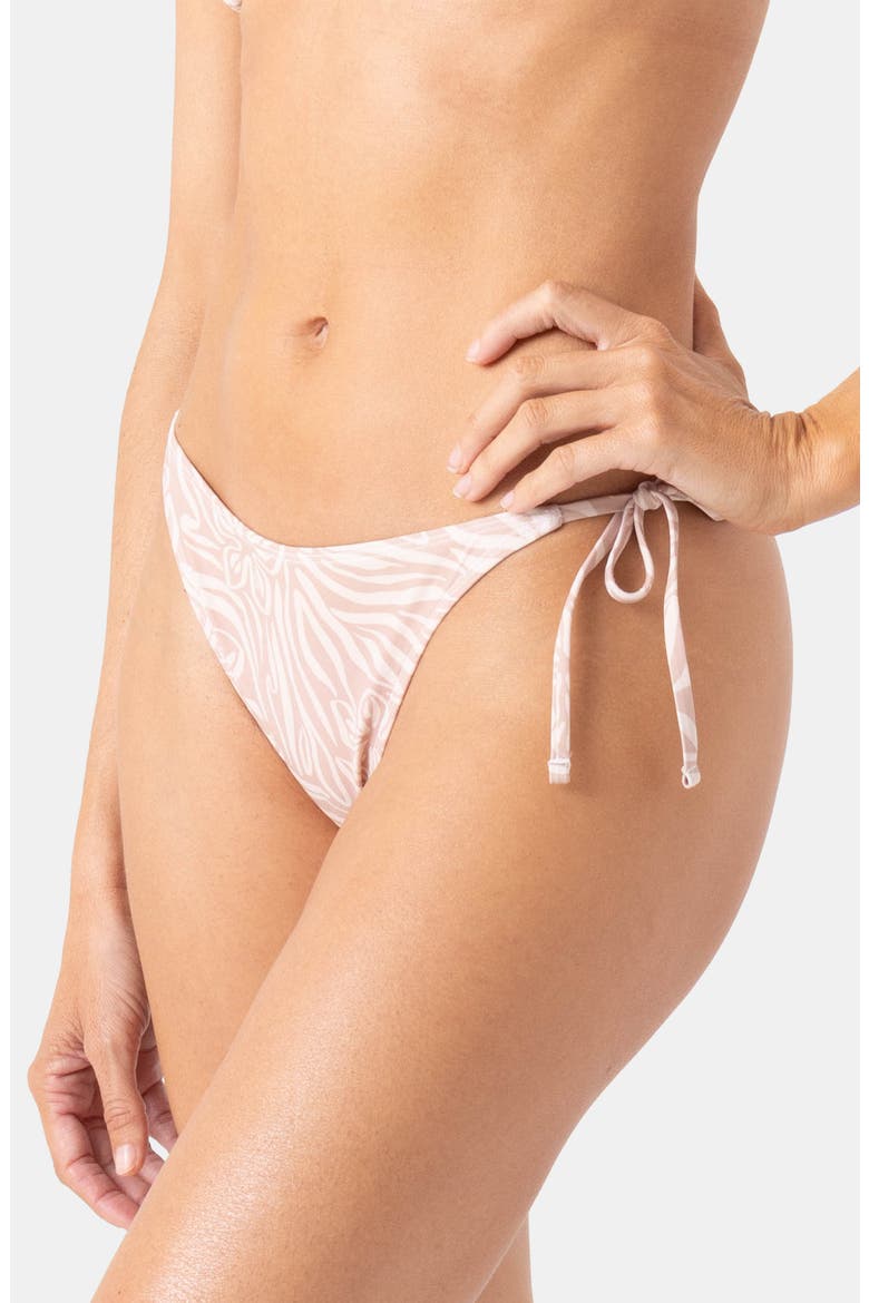 Wild Thing Side Tie Cheeky Bikini Bottoms, Alternate, color, CAMEL/ IVORY