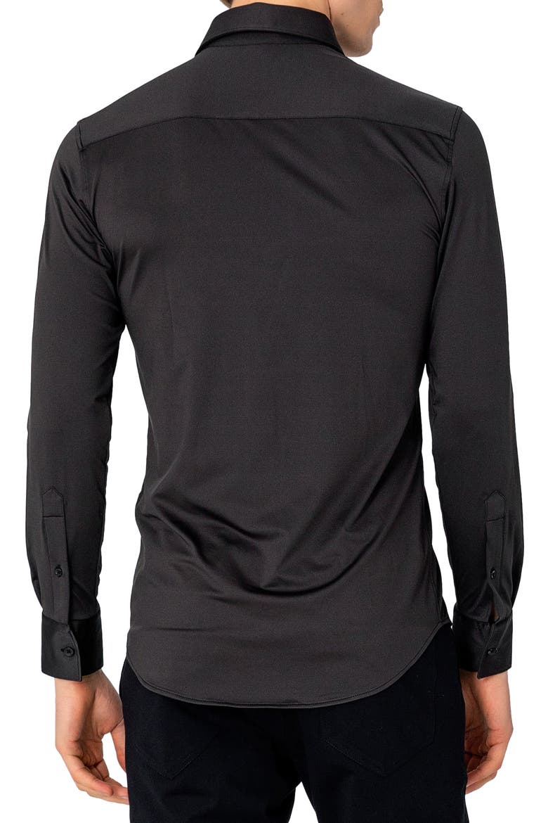 Tapered Travel Dress Shirt, Alternate, color, BLACK