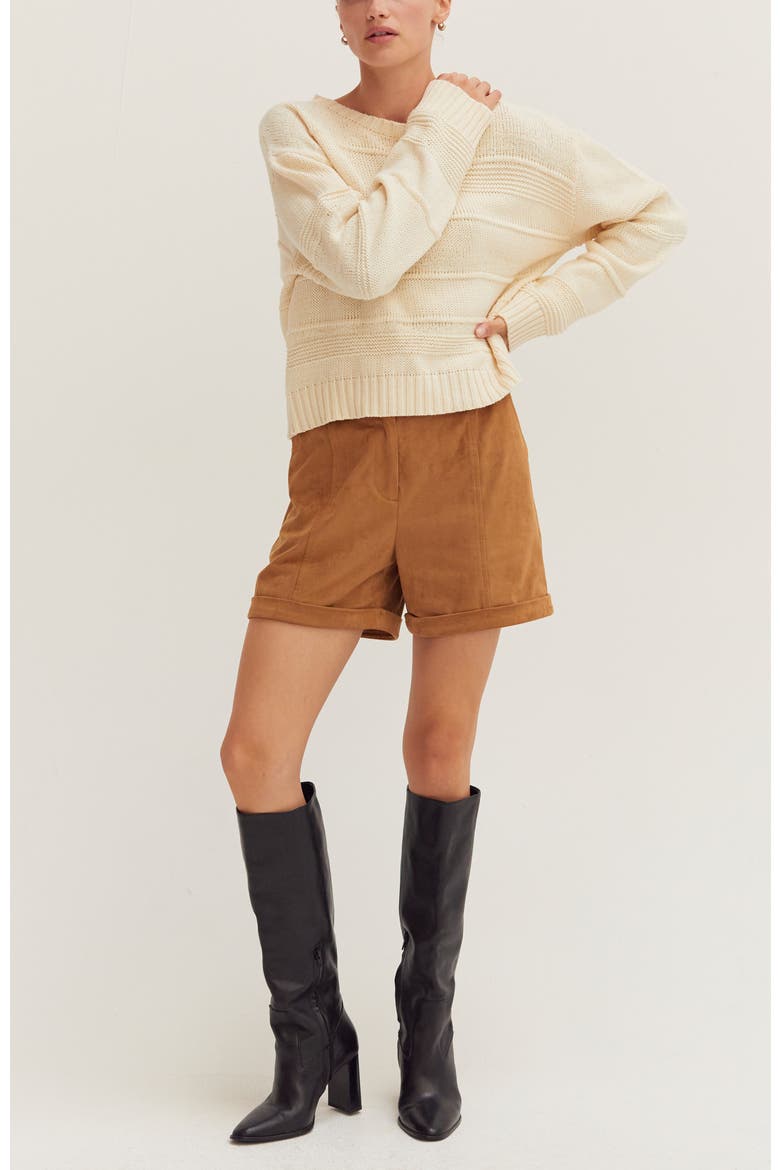 Textured Striped Sweater, Alternate, color, Cream