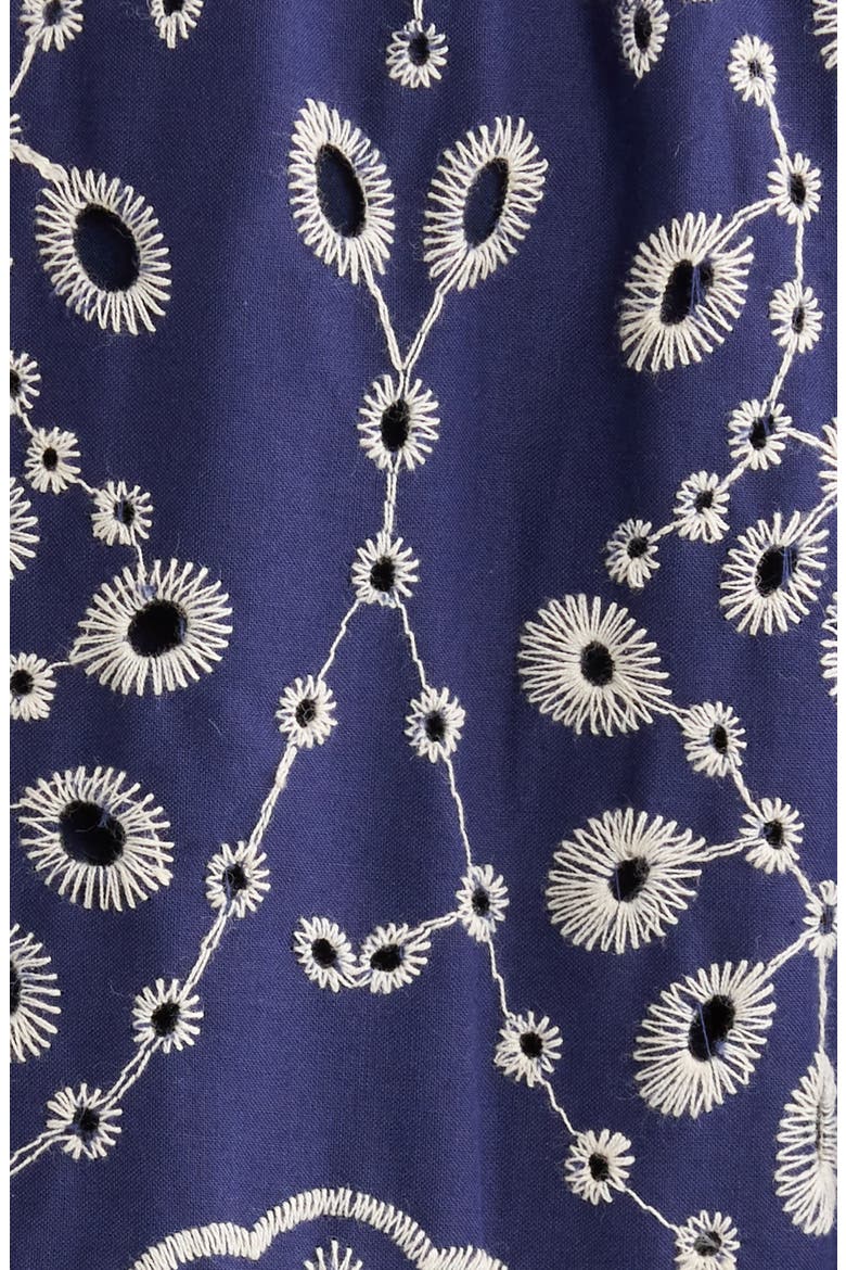 Viridiana Tiered Floral Eyelet Maxi Dress, Alternate, color, DENIM BLUE