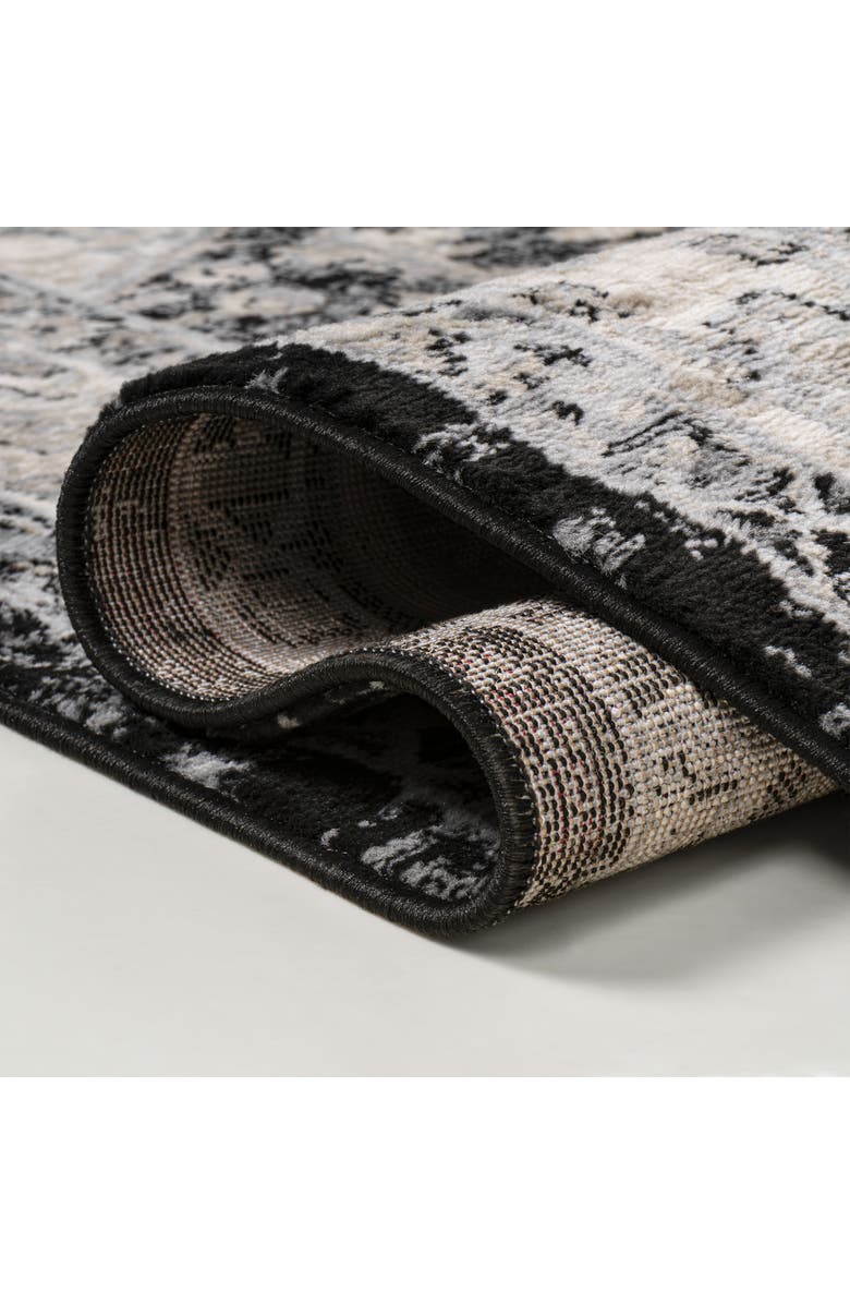 JONATHAN Y Modern Persian Vintage Medallion Area Rug, Alternate, color, Black/Ivory