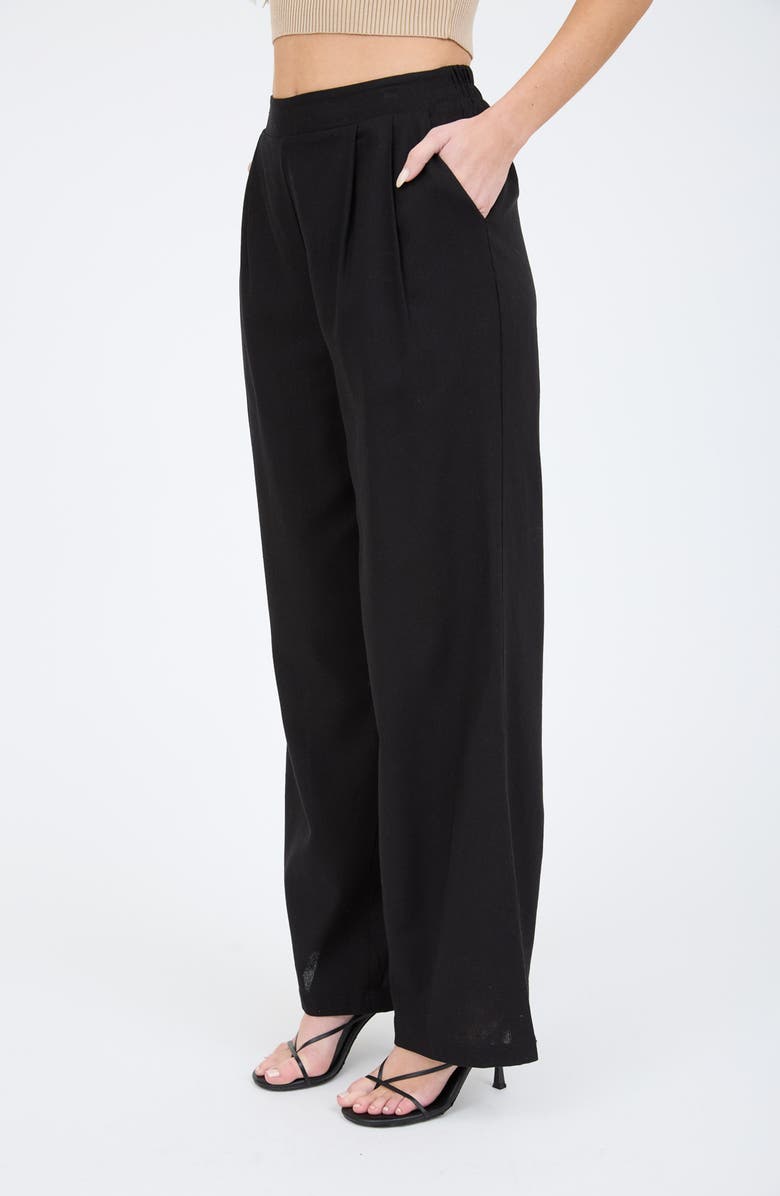 Blu Pepper Solid Wide Leg Pants, Alternate, color, Black