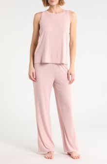 High Neck Rib 2-Piece Pajama Set