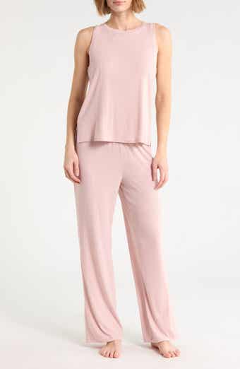 High Neck Rib 2-Piece Pajama Set