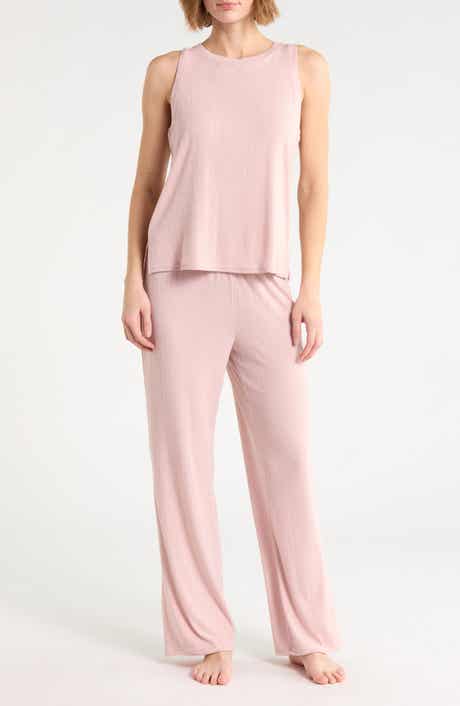 High Neck Rib 2-Piece Pajama Set