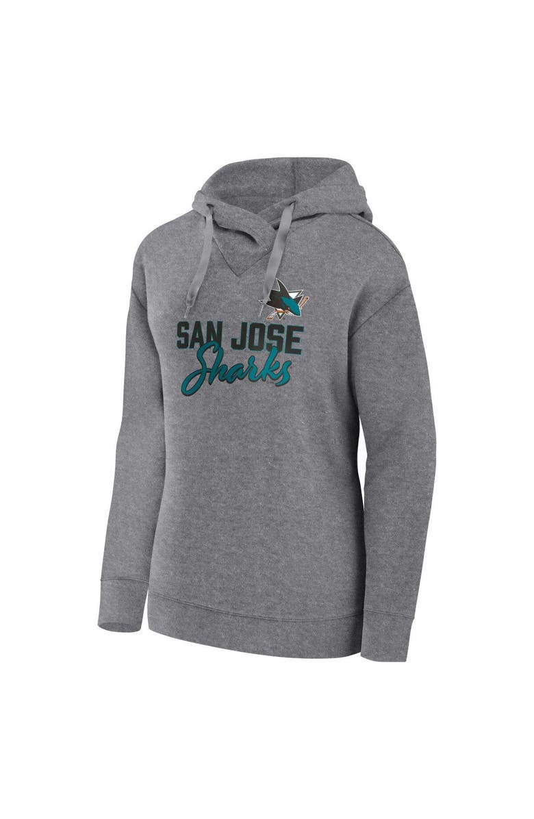 FANATICS Women's Fanatics Heather Gray San Jose Sharks Script Favorite Pullover Hoodie, Alternate, color, Heather Gray
