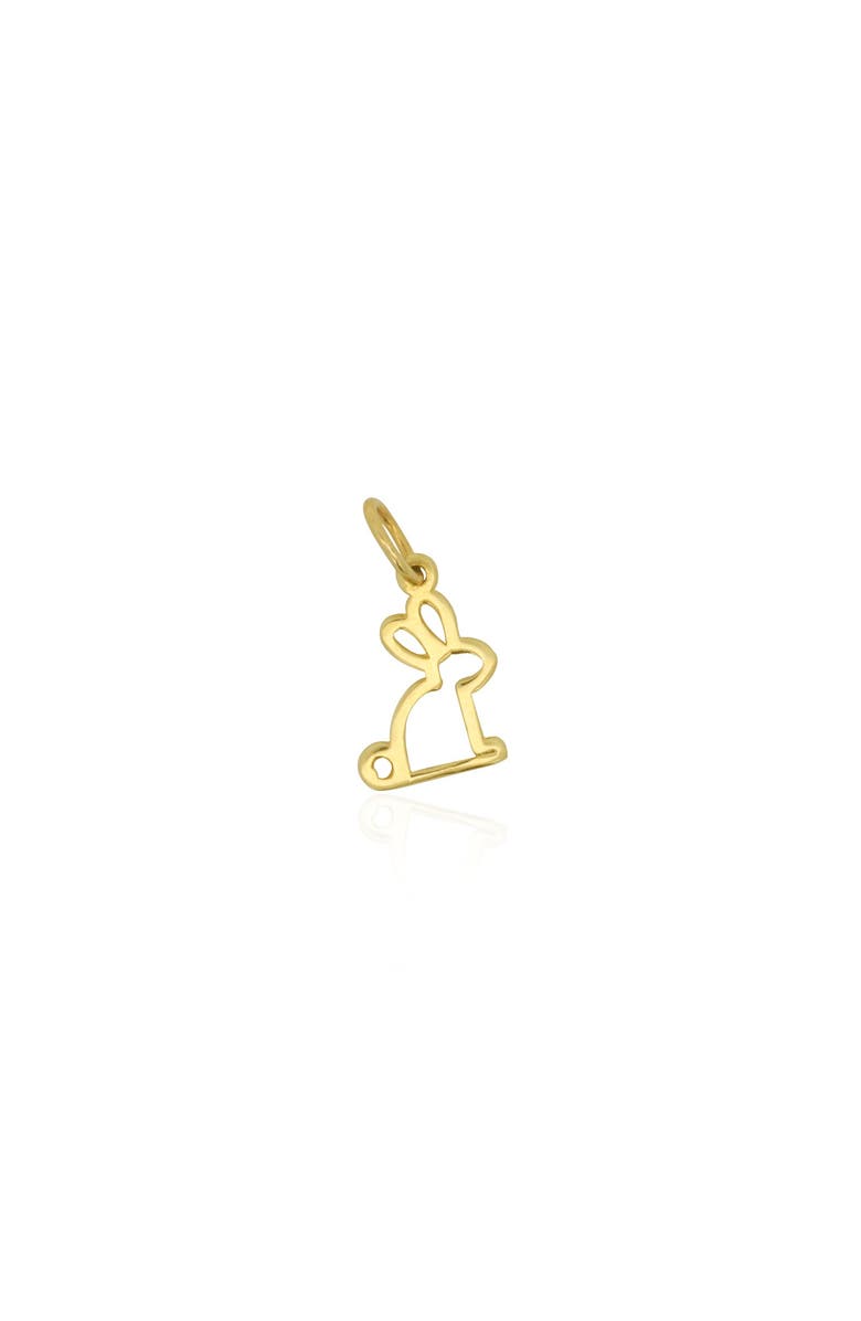 The Lovery Fine Jewelry Mini Gold Bunny Charm, Main, color, Yellow Gold