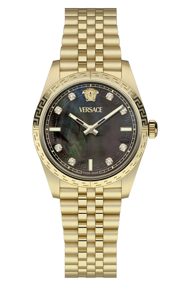 Millenyium Mother-of-Pearl Bracelet Watch, 32mm, Alternate, color, IP YELLOW GOLD