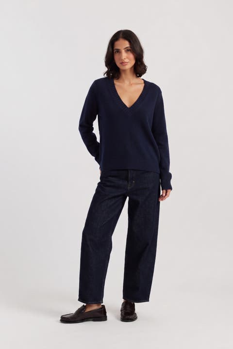 Wool-Cashmere V-Neck Sweater