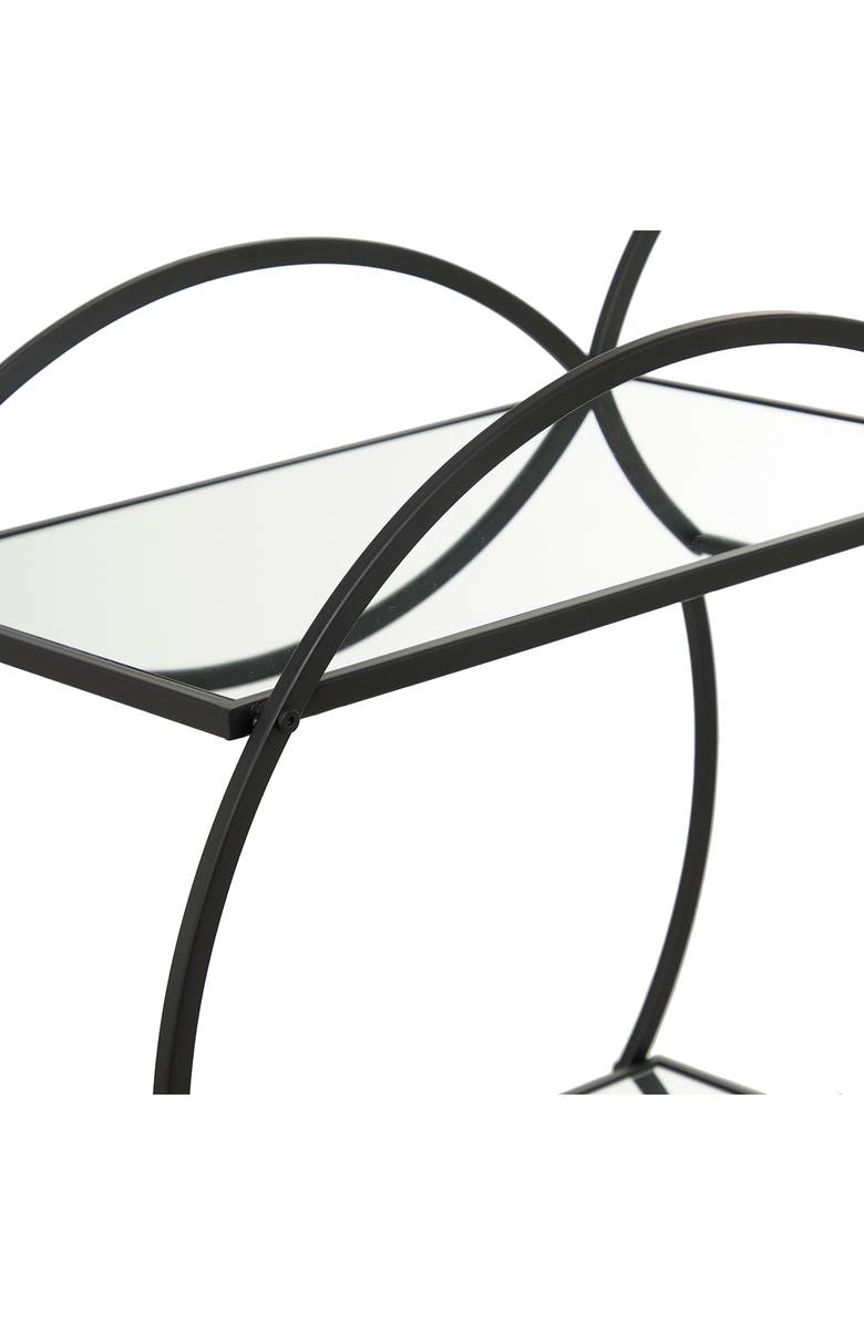 VIVIAN LUNE HOME Black Metal Contemporary Bar Cart with Wheels & Handle, Alternate, color, 