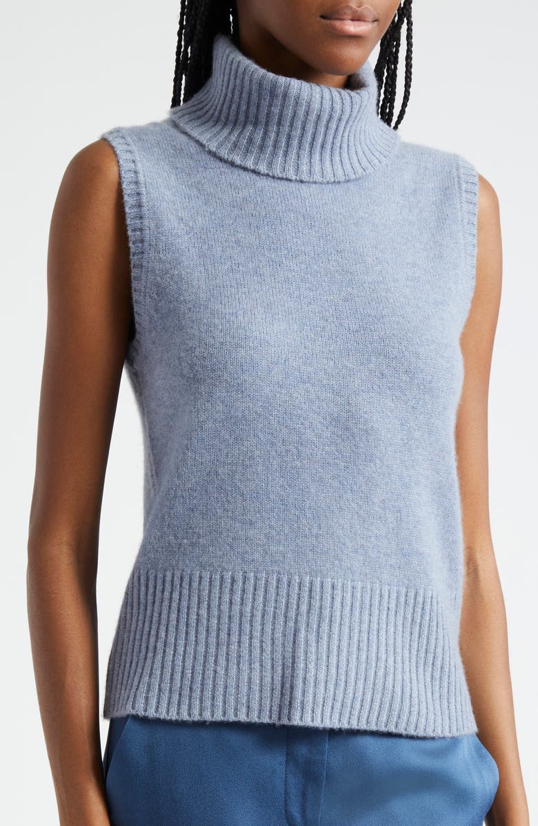 Veronica Beard Mazzy Turtleneck Sleeveless Cashmere Sweater, Alternate, color,