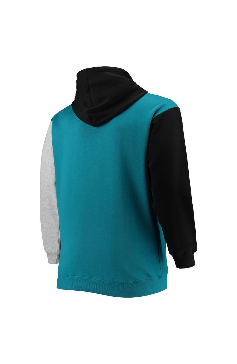 PROFILE Men's Black/Teal Jacksonville Jaguars Big & Tall Pullover Hoodie, Alternate, color,