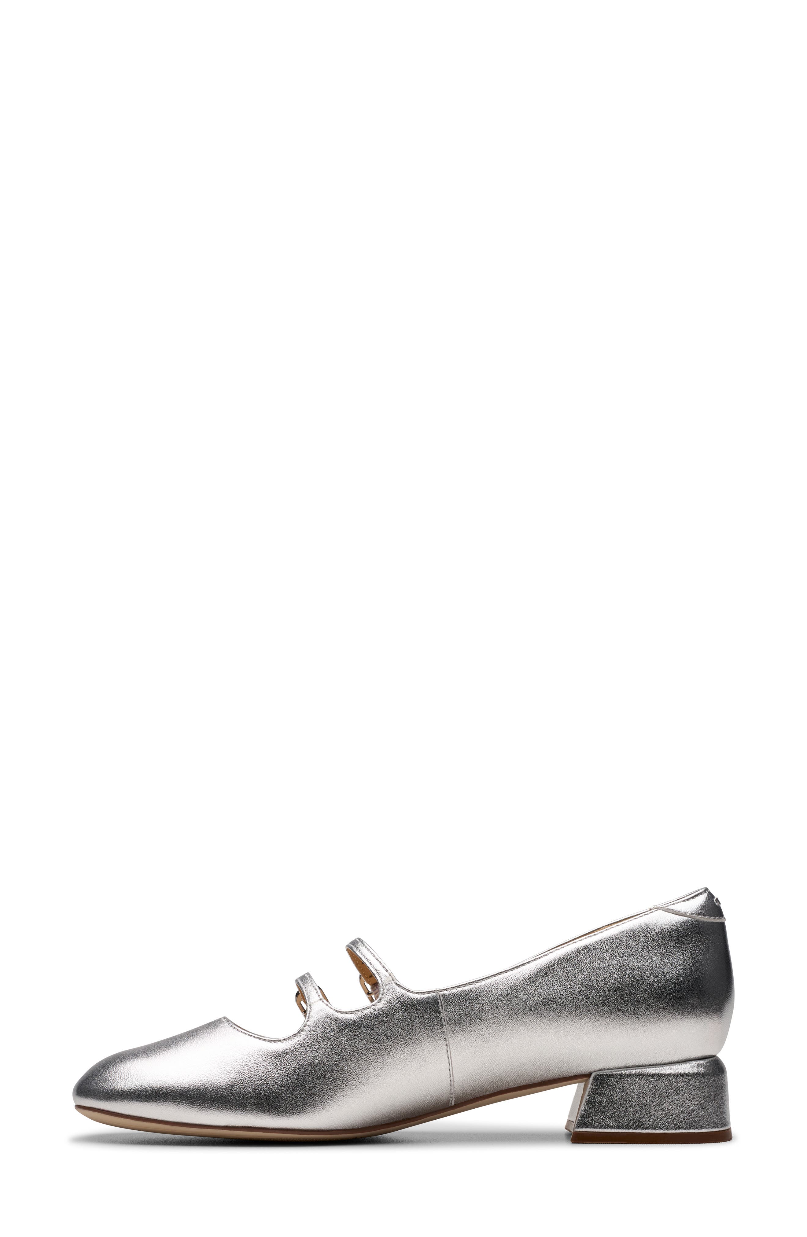 Clarks<sup>®</sup> Daiss Shine Mary Jane Pump, Alternate, color, Silver Leather