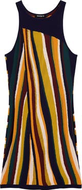 Desigual Sleeveless Stripe Knit Minidress