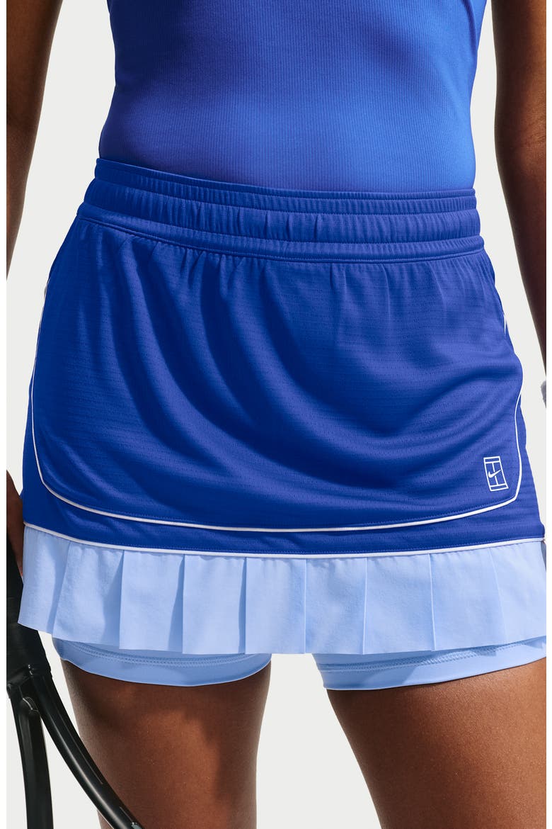 Pleated Performance Skort, Alternate, color, OLD ROYAL/ ALUMINUM/ WHITE