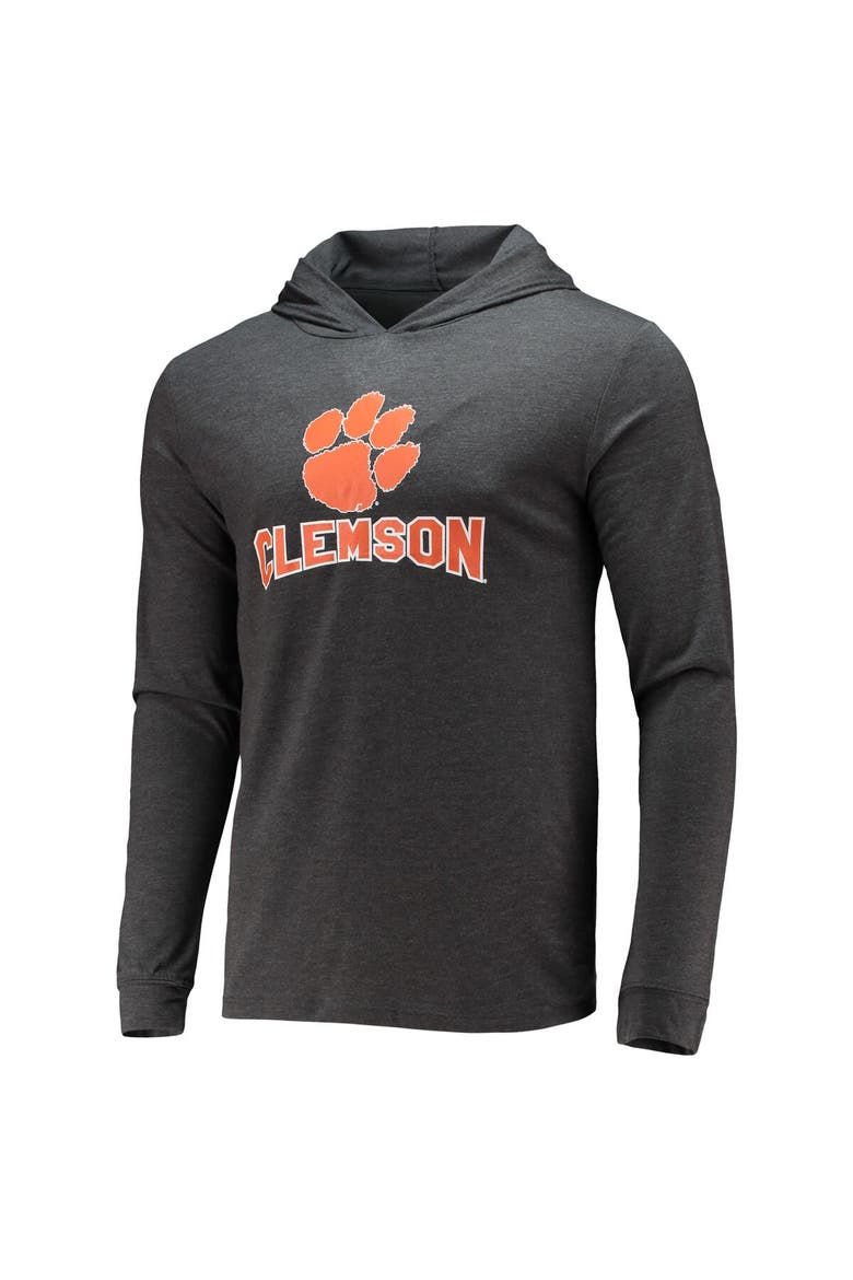 Men's Concepts Sport Orange/Heather Charcoal Clemson Tigers Meter Long Sleeve Hoodie T-Shirt & Jogger Pajama Set, Alternate, color, Orange