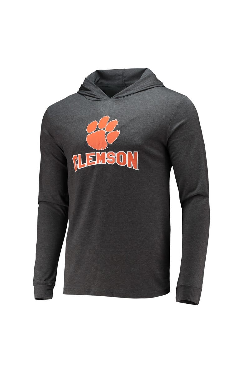 CONCEPTS SPORT Men's Concepts Sport Orange/Heather Charcoal Clemson Tigers Meter Long Sleeve Hoodie T-Shirt & Jogger Pajama Set, Alternate, color, Orange