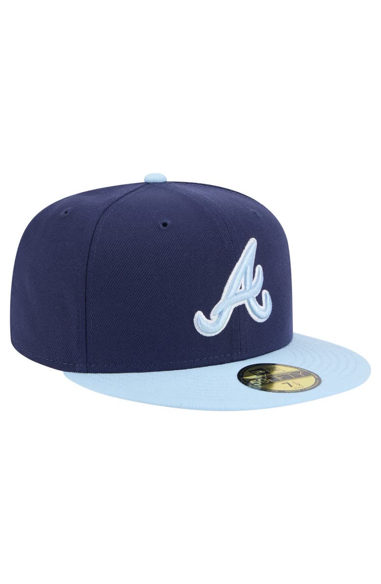 New Era Men's New Era Navy/Light Blue Atlanta Braves Color Pack 2-Tone 59FIFTY Fitted Hat, Alternate, color, 