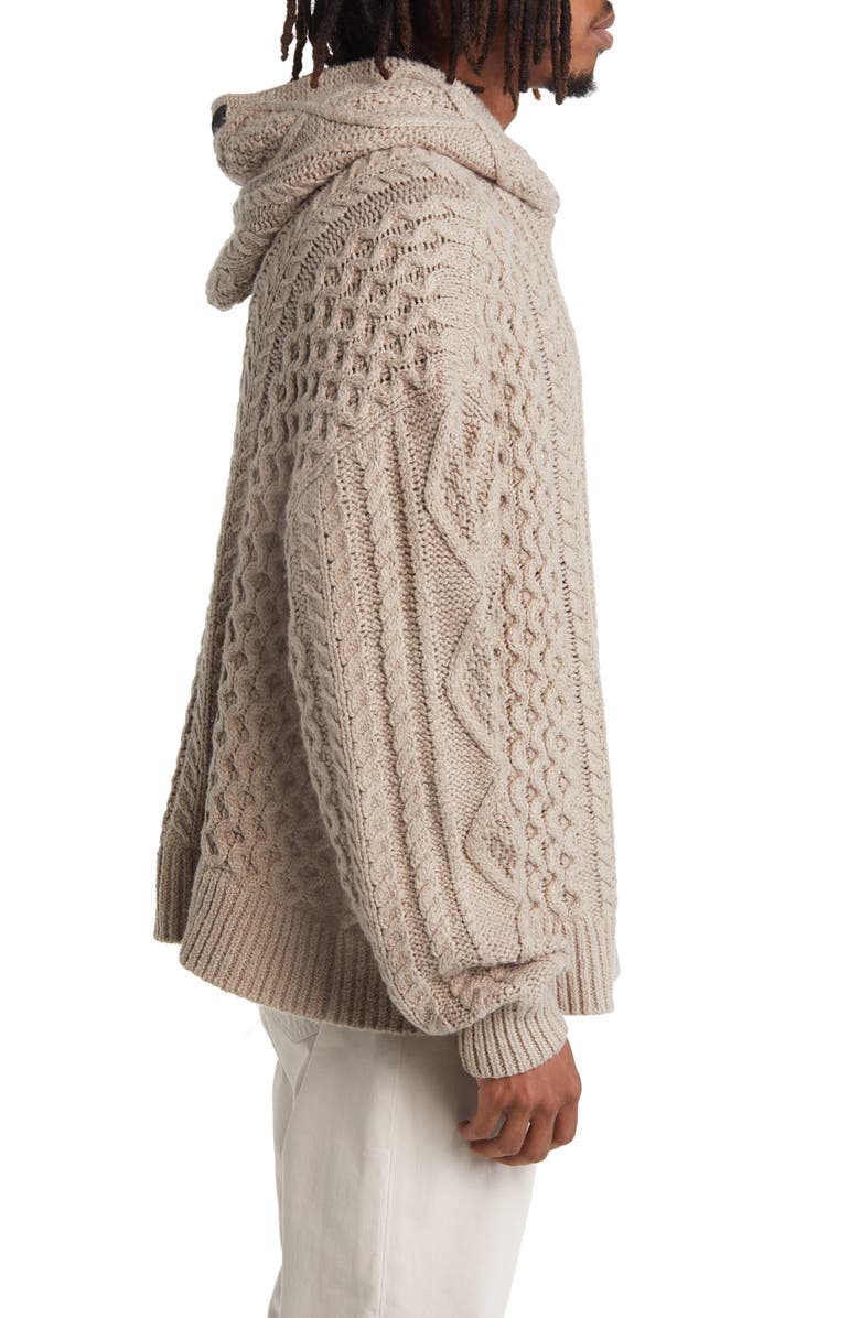 Fear of God Essentials Cable Knit Hoodie, Alternate, color, 