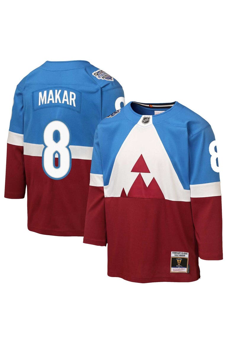 Youth Mitchell & Ness Cale Makar Blue/Burgundy Colorado Avalanche 2020 Stadium Series Power Play Jersey, Main, color, Blue