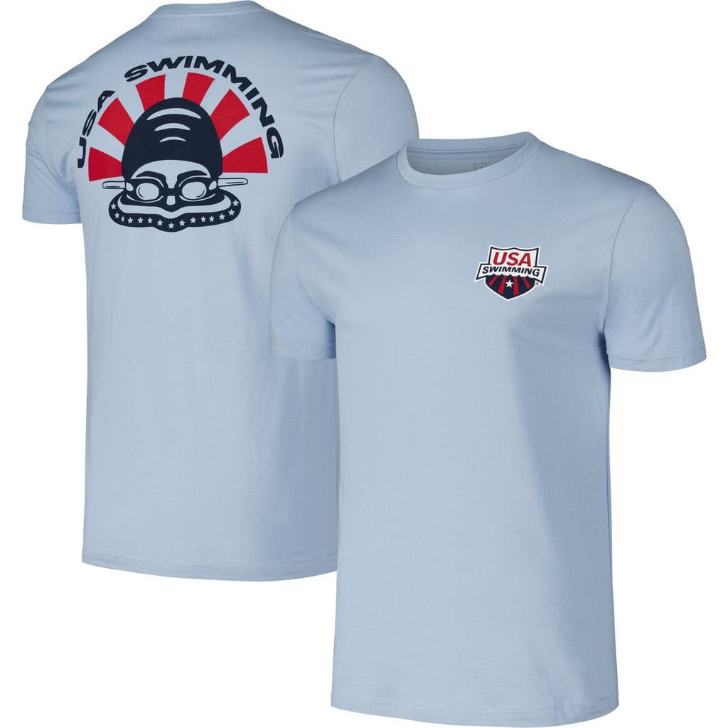 Flomotion Unisex Powder Blue Usa Swimming Swimmer T-shirt