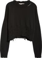 Marni Distressed Cotton Crop Sweater