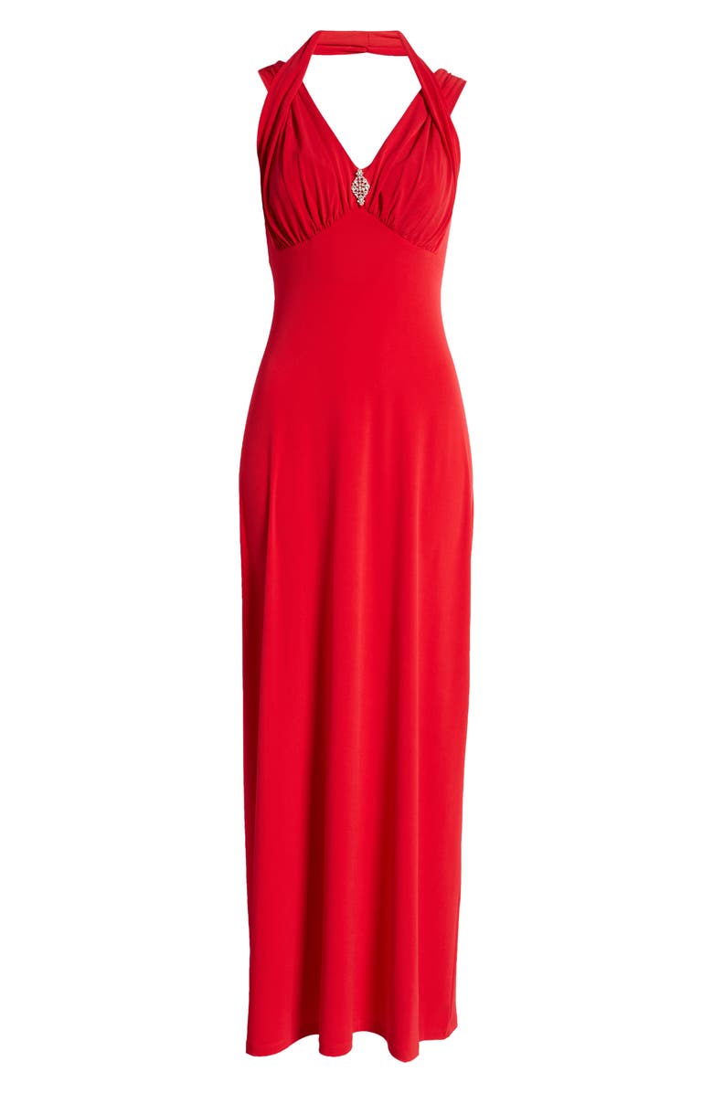 Connected Apparel Double Strap Gown, Alternate, color, Apple Red