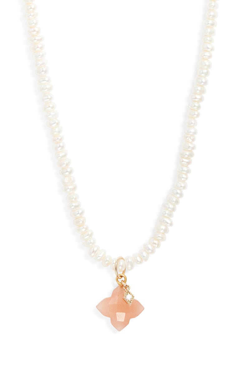 Child of Wild Blush Aura Moonstone Pendant Necklace, Main, color,
