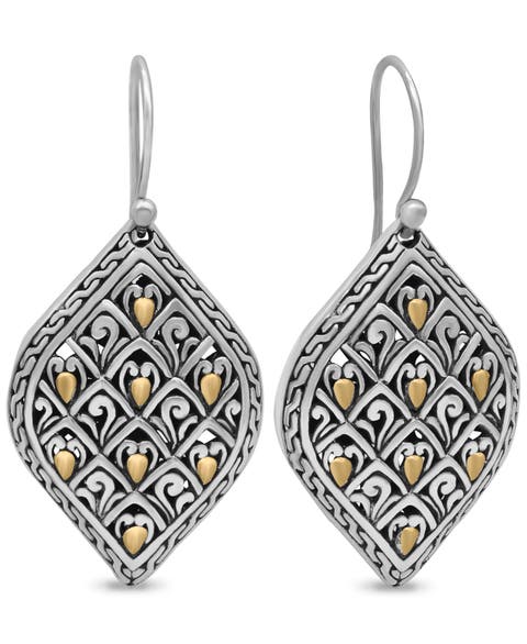 Dragon Skin Earrings in Sterling Silver and 18K Gold