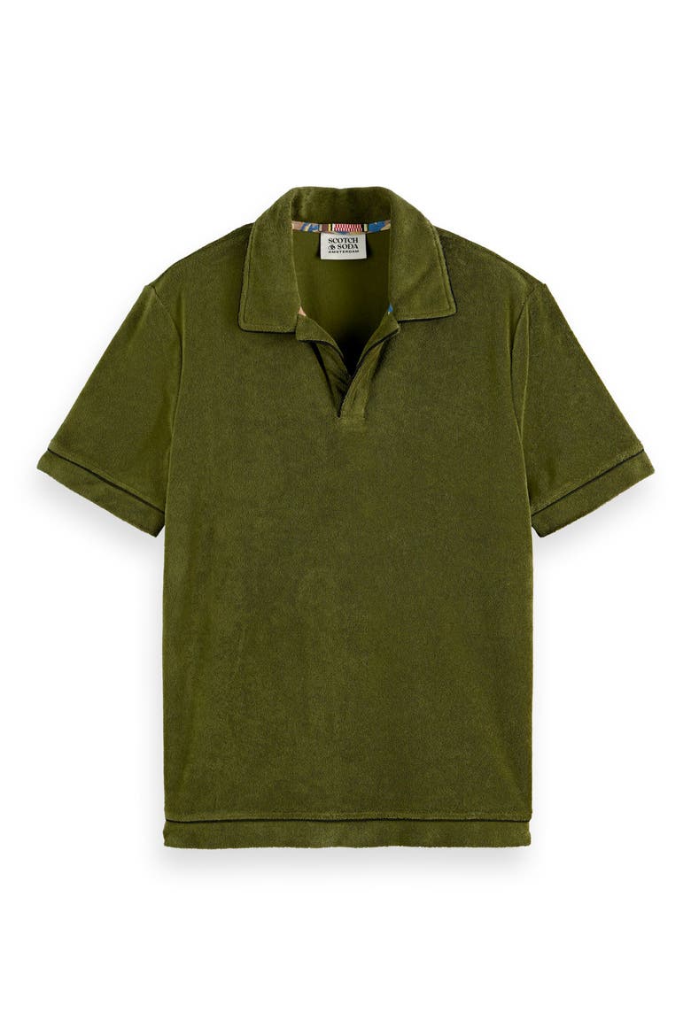 Towelling Cotton Terry Polo, Alternate, color, ARMY